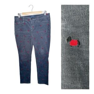 Talbots Simply Flattering 5-Pocket Corduroy Pants Scottish Terrier Scottie Dog